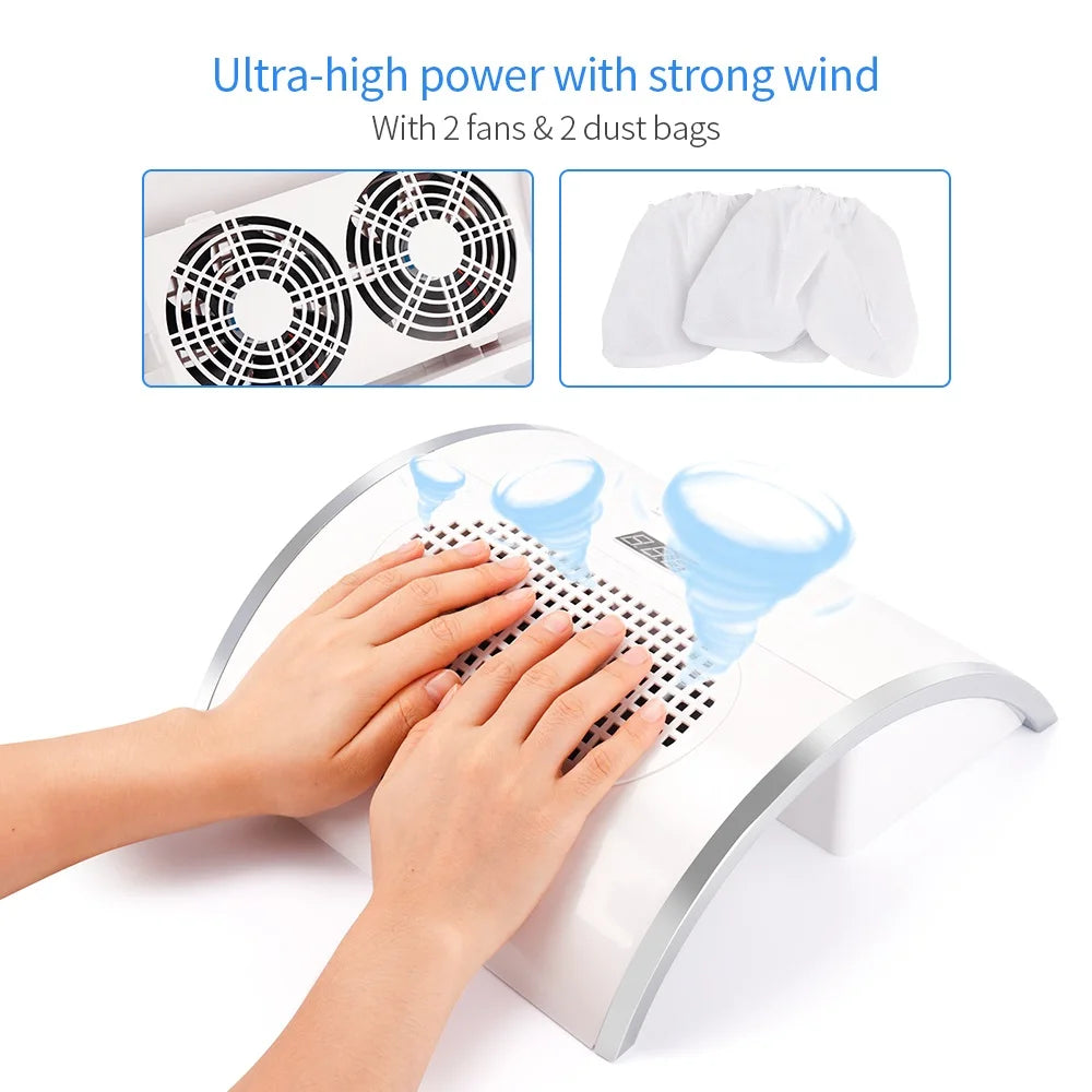 2-IN-1 Nail Dust Collector And Nail Drying