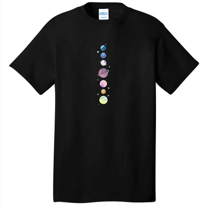 Women Moon Planet Print Fashion Tee Shirts