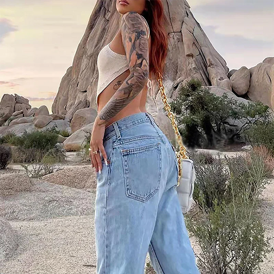 Women Wide Leg Baggy Jeans