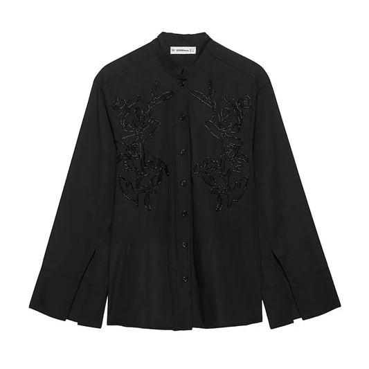 Embroidery Shirt Women Spring Casual Simple Women's Shirts