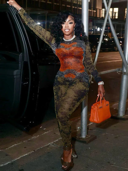 Weird Puss Tie-Dye Print Jumpsuit Women