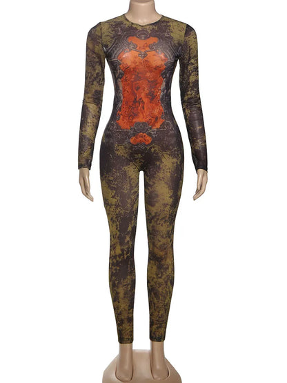 Weird Puss Tie-Dye Print Jumpsuit Women