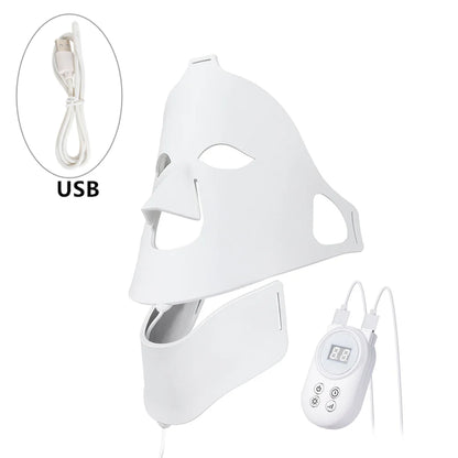 Face Neck Silicone LED Mask 7 Colors Light Photon