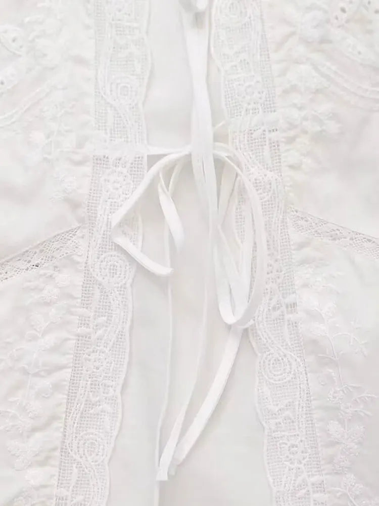 Women's Lace Embroidery Blouses, O Neck, Sleeveless