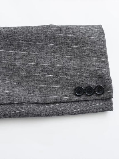 Vintage Notched Neck Long Sleeves Female Chic Lady Outfits