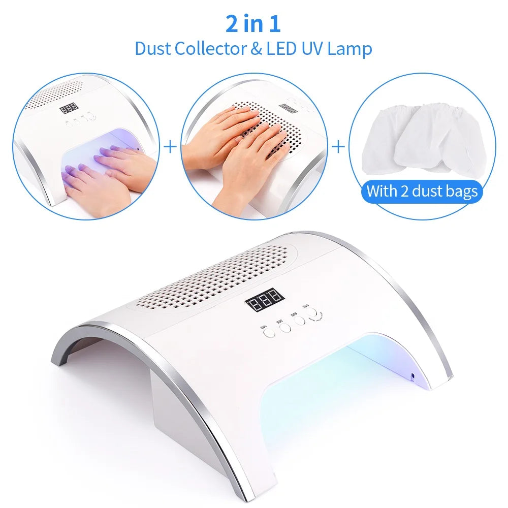 2-IN-1 Nail Dust Collector And Nail Drying