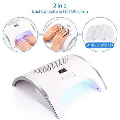 2-IN-1 Nail Dust Collector And Nail Drying