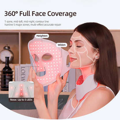 Face Neck Silicone LED Mask 7 Colors Light Photon