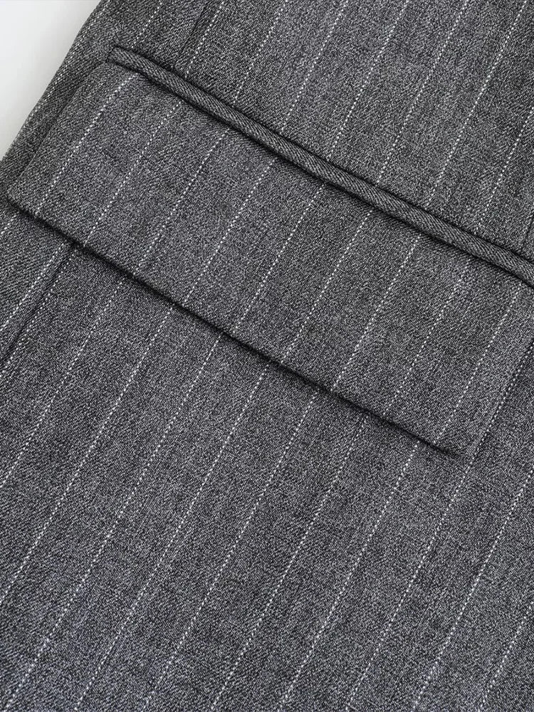 Vintage Notched Neck Long Sleeves Female Chic Lady Outfits