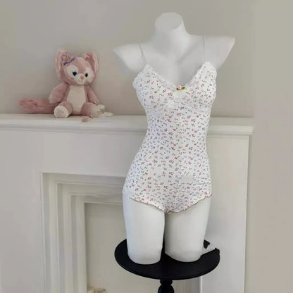 Women Sexy  Floral Print Bodysuit